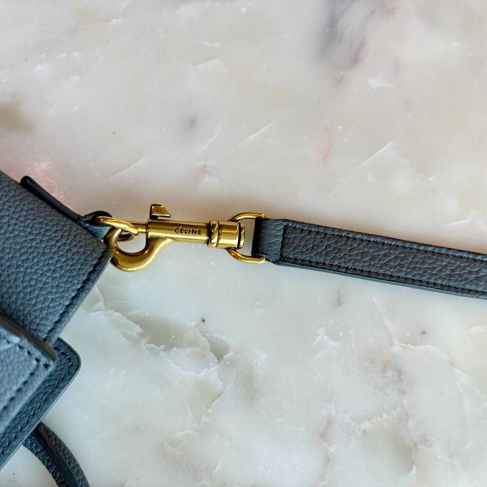 Celine Nano Luggage in Baby Drummed Calfskin Kohl - Picture 7 of 8